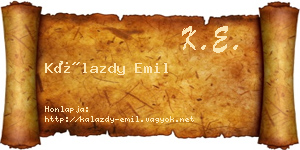 Kálazdy Emil névjegykártya