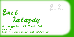 emil kalazdy business card